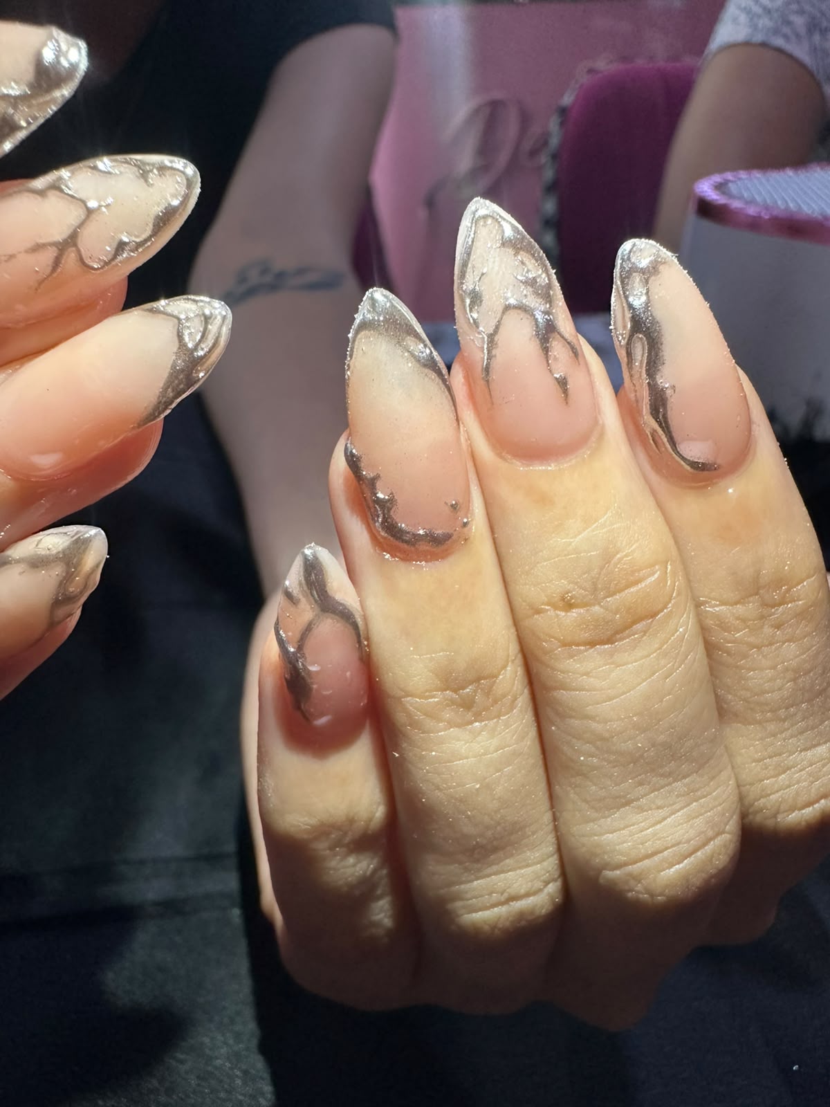 Striped nail art